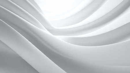 White abstract background with curved lines. 3d rendering, 3d illustration.の写真素材