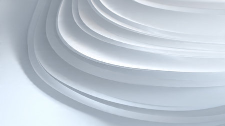 Abstract white background with curved lines. 3d rendering, 3d illustration.の写真素材