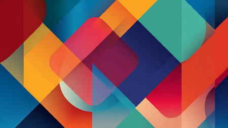 Abstract background with colorful geometric shapes. Vector illustration for your design.