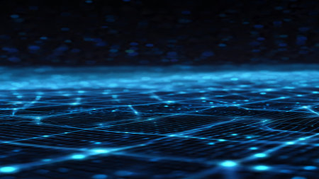 Futuristic digital technology abstract background. Big data visualization. 3D rendering