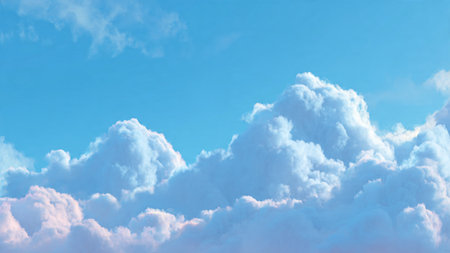 Cloudy blue sky abstract background, blue sky background with tiny clouds, 3d illustration