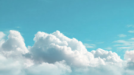 Blue sky with white clouds. Nature background. 3d illustration.