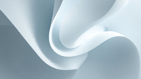 abstract background of white curved lines on a blue background. 3d rendering
