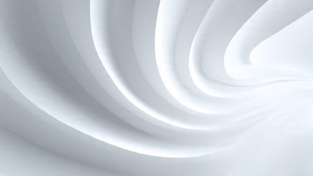 Abstract White Curved Shapes Background. 3d Render Illustrationの写真素材