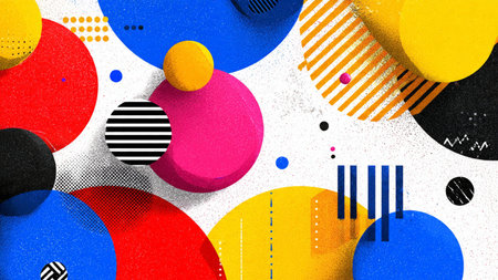 abstract geometric background with circles and dots. 3d render illustration