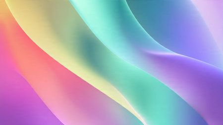 abstract background with smooth lines in blue, pink and yellow colorsの写真素材