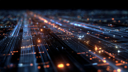 Circuit board futuristic technology background. 3d rendering toned image