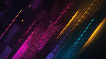 Abstract background with neon lines. Multicolored background with neon lines.