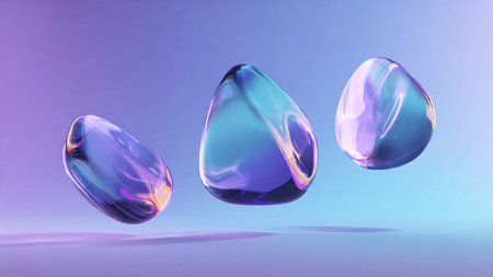 Abstract spheres floating with soft futuristic glow.