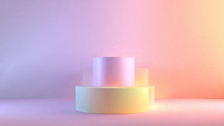 Fluid glossy sculpture with colorful digital lighting.