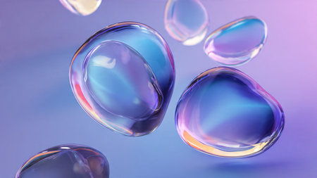 Futuristic floating spheres with glowing neon light.