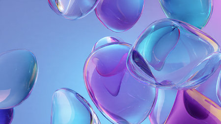 Liquid abstract sculpture with colorful reflections.