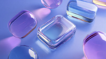 Glossy liquid abstract shapes forming smooth flowing curves.