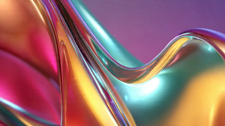 Elegant transparent glass rings floating in a digital scene.