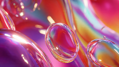 Transparent crystal objects reflecting ambient light.