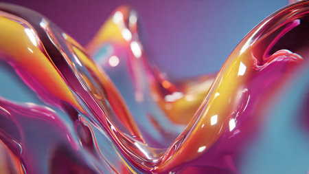 Elegant transparent geometric objects floating in a digital abstract environment.