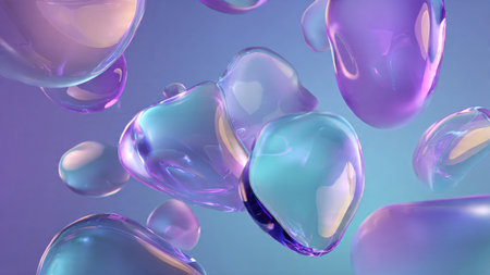 Colorful fluid forms creating a modern digital abstract artwork.