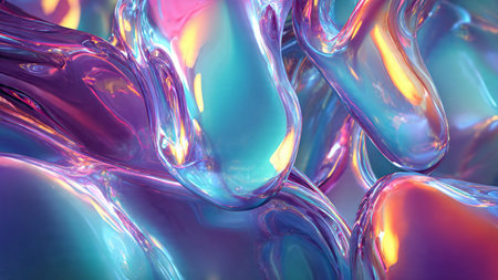 Vibrant neon fluid shapes forming a dynamic digital background.
