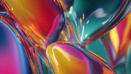 Floating geometric objects with soft focus background.の写真素材