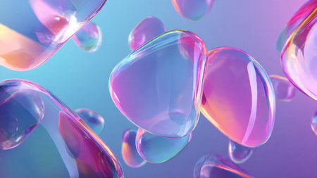 Glossy liquid shapes forming futuristic abstract art.