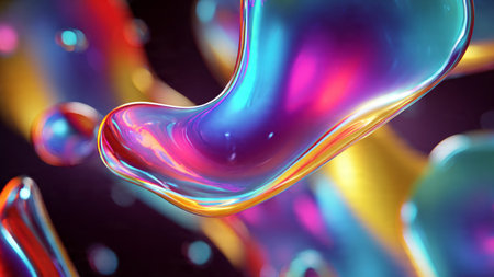 Elegant transparent objects with reflective light effects.