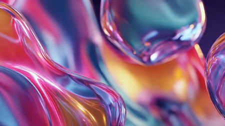 Futuristic floating geometric objects in digital space.の写真素材