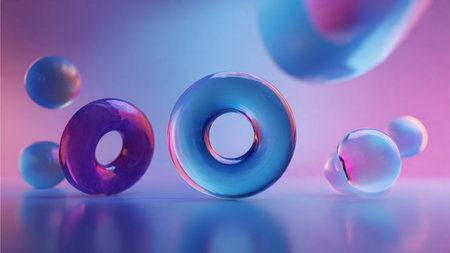 Layered abstract curves forming a modern paper style design.の写真素材