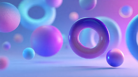 Transparent glass bubbles floating with soft reflections.