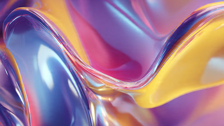 Dynamic liquid form creating a modern futuristic 3D background.の写真素材