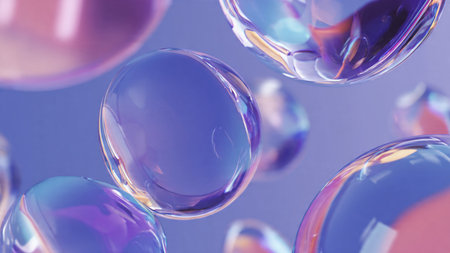 Futuristic glass style background with reflections and subtle lighting effects.