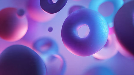 Crystal clear glass elements in a minimal digital scene.