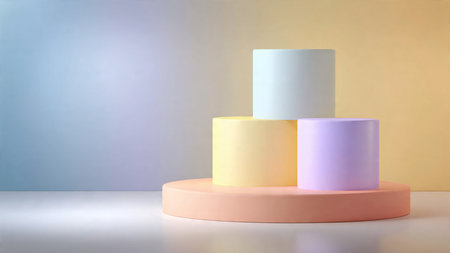 Minimal product podium with soft studio shadows.