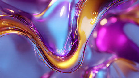 Dynamic liquid abstract art with smooth reflections.