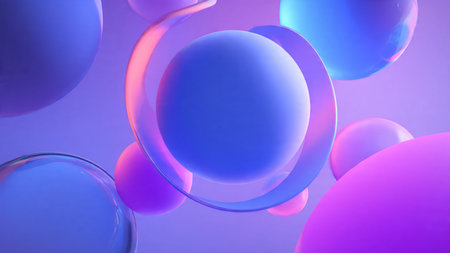 Glass abstract shapes reflecting ambient gradient light.