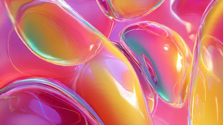 Transparent glass elements forming abstract geometry.