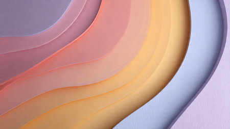 Elegant transparent glass rings floating in a digital scene.の写真素材