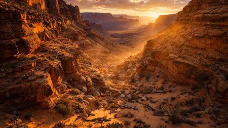 Sunset over the Grand Canyon National Park, Arizona, USA.