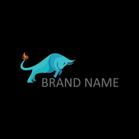 blue bull logoのイラスト素材