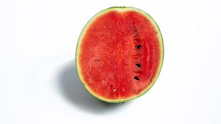 Sliced ripe watermelon isolate on the white background.の写真素材