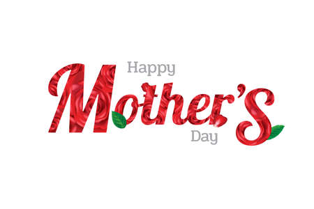 Text happy mother's day crop on roses typographic use for banner invitation vector illustrationのイラスト素材