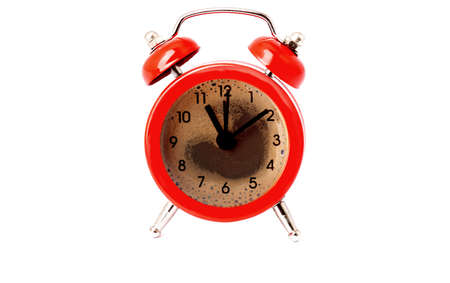 Time for coffee. Coffee clock on white background