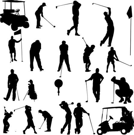 set of golf - vectorのイラスト素材