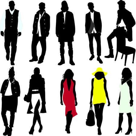 fashion women and men vectorのイラスト素材