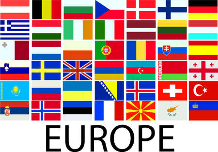 collection of european flags 