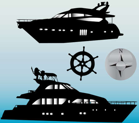 motor yacht のイラスト素材