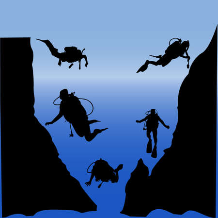 scuba diving  のイラスト素材