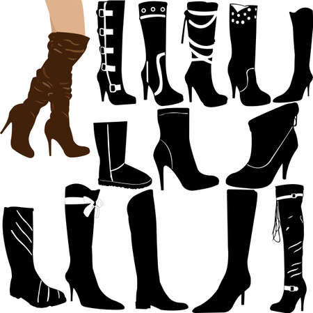 woman boot collection - vectorのイラスト素材