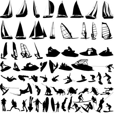 water sports collection vectorのイラスト素材