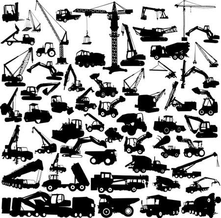 construction machine big collectionのイラスト素材
