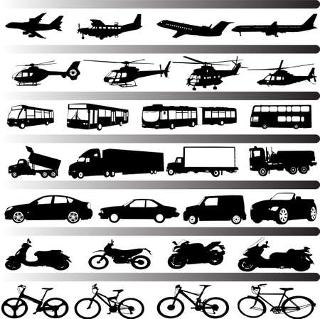 transportation set vectorのイラスト素材
